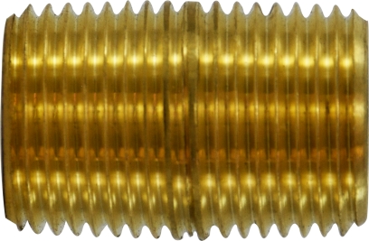 28132LF 0.25 x Close  Yellow Brass Nipple