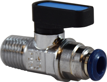 28404 0.25 Ball Valve Male NPTF Push Fit Connections