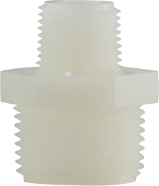 28622W 0.37 x 0.25 in. White Nylon Reducer Hex Nipple