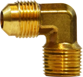 Male Flare x MIP Elbow - Brass - 0.37 x 0.5 in. - Durable Construction