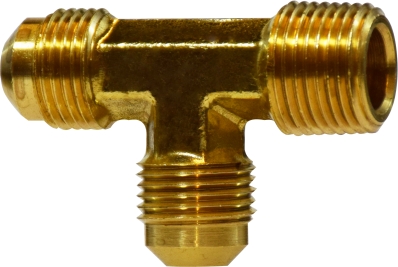 Male Flare x Male Run Tee - Brass - 0.37 in. - Durable Construction