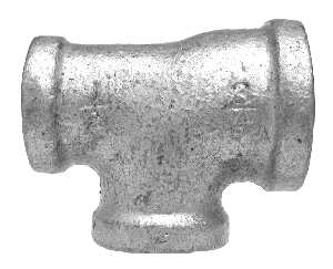 64339 2 x 1.5 x 2 Galvanized Malleable Reducing Tee