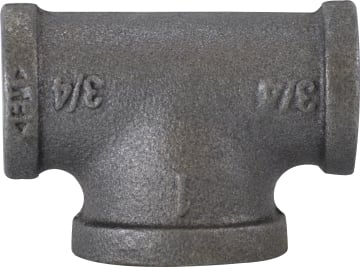65266 1 x 1 x 2 Bullhead Malleable Reducing Tee, Black