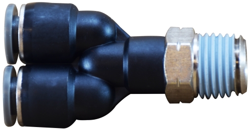 20195C 0.5 x 0.5 Push-in x MIP Swivel Composite Y Connector
