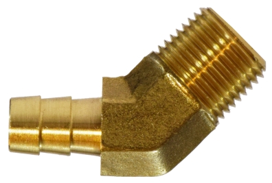 32114 0.5 x 0.37 in. Hose Barb x MIP 45 deg Elbow