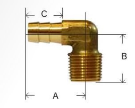 32308LF 0.18 x 0.12 Hose Barb x MIP  Elbow