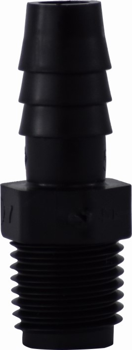 33019B 0.62 x 0.37 in. Hose Barb x MIP Poly Male Adapter, Black