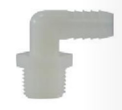 33050W 1.12 x 1 in. Barb x NPT Nylon Elbow, White
