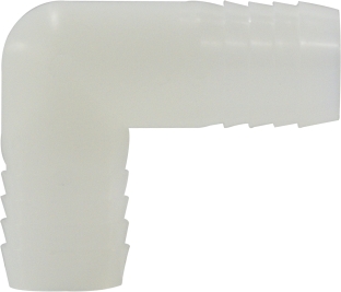 33394W 0.5 Nylon Hose Barb Union Elbow, White