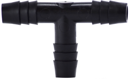 33418B 0.18 Polyethylene Single Barb Tee, Black