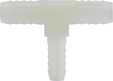 33435W 0.5 x 0.75 Nylon Reducing Hose Barb Branch Tee, White