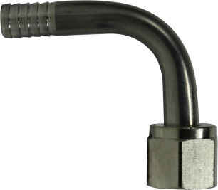 0.37 in. Barb x FE 45 deg Flare Swivel Elbow
