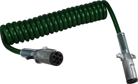 39737 15 ft. ABS Coiled Electric Cable Assembly with 12 in. Lead & Plug, Green