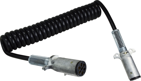 39740 12 ft. Economy Coiled Electric Cable Assembly with 12 in. Lead & Plug, Black
