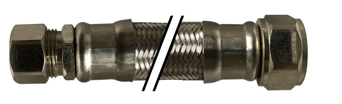 922712 0.62 x 0.75 x 12 in. Compression x FIP  Stainless Steel Water Heater Connector