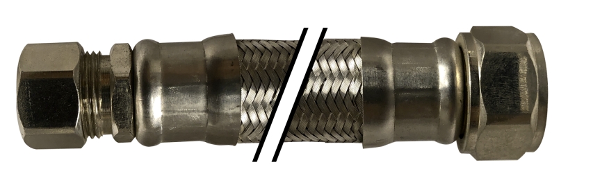 922718 0.62 x 0.75 x 18 in. Compression x FIP  Stainless Steel Water Heater Connector