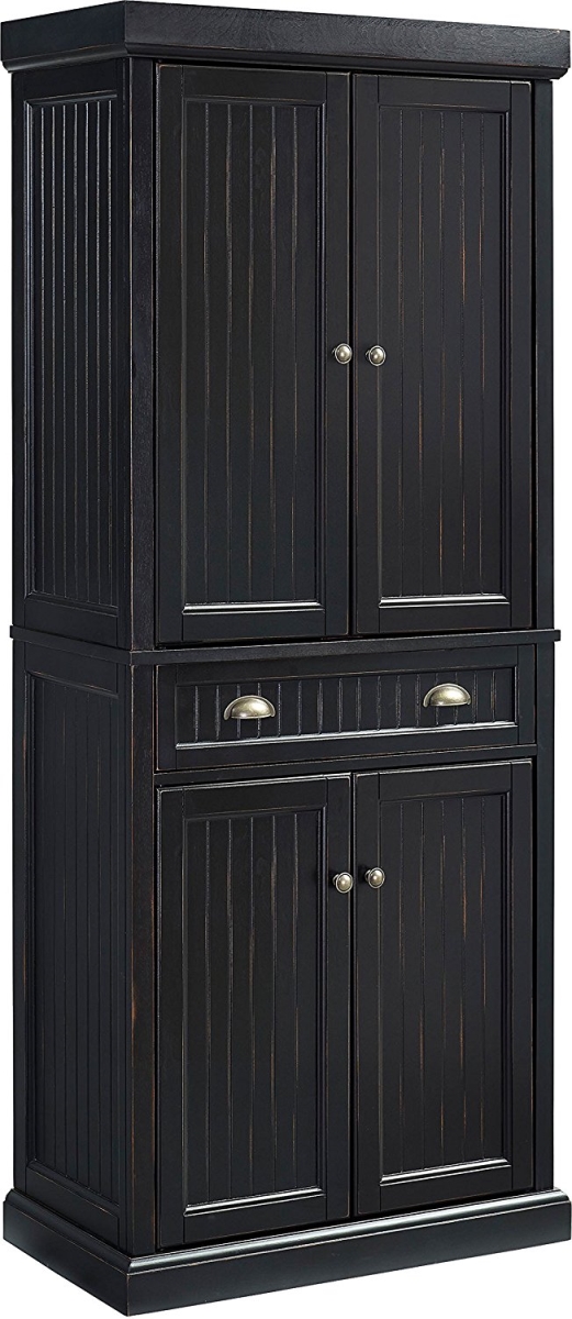 Picture of Crosley CF3103-BK Seaside Kitchen Pantry Cabinet - Distressed Black