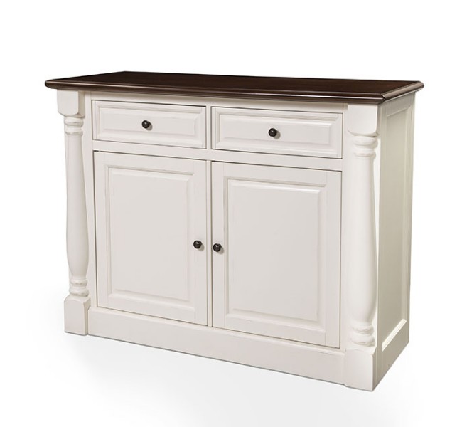 Picture of Crosley CF4206-WH Shelby 2 Door Buffet In White and Rubbed Antique