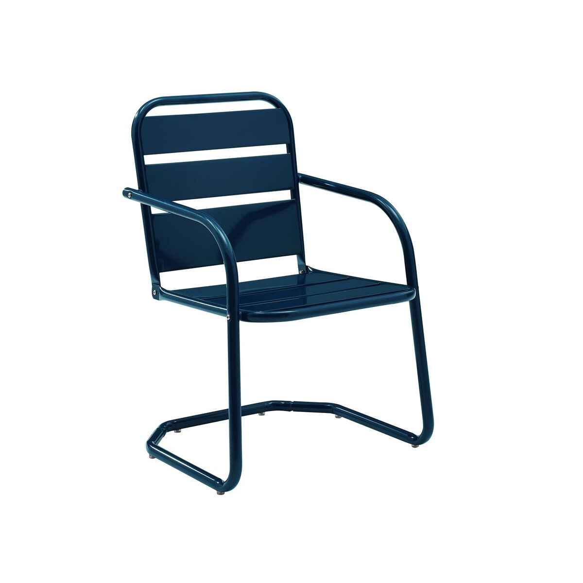 Picture of Crosley Furniture CO1030-NV Brighton Metal Chair, Navy Gloss - Set of 2, 22.88 x 23.63 x 33.25 in.