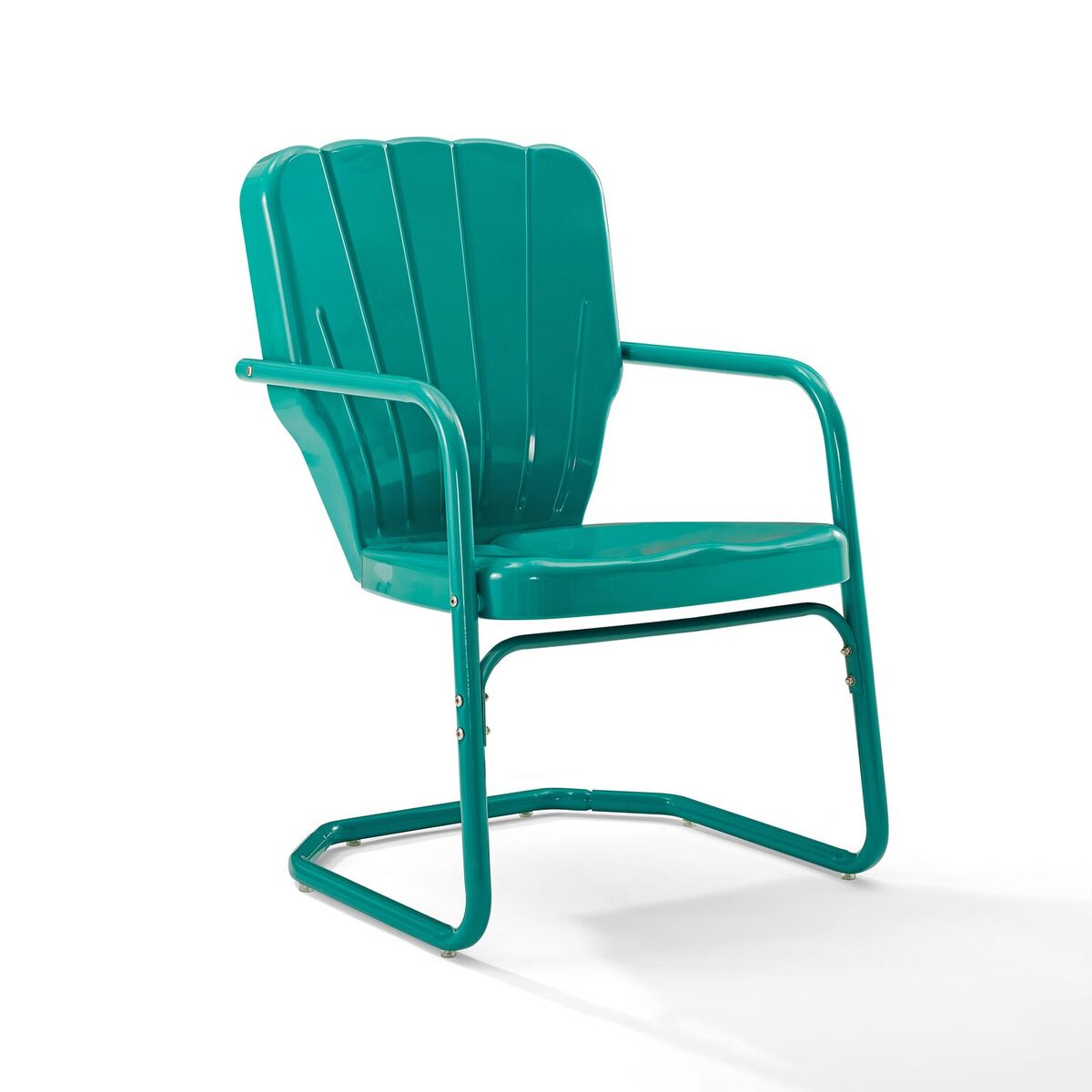 Picture of Crosley Furniture CO1031-TU Ridgeland Metal Chair, Turquoise Gloss - Set of 2, 34.25 x 19.5 x 23.25 in.