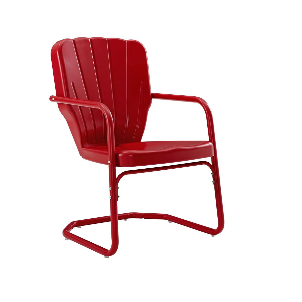 Picture of Crosley Furniture CO1031-RE Ridgeland Metal Chair, Red Gloss - Set of 2, 34.25 x 19.5 x 23.25 in.