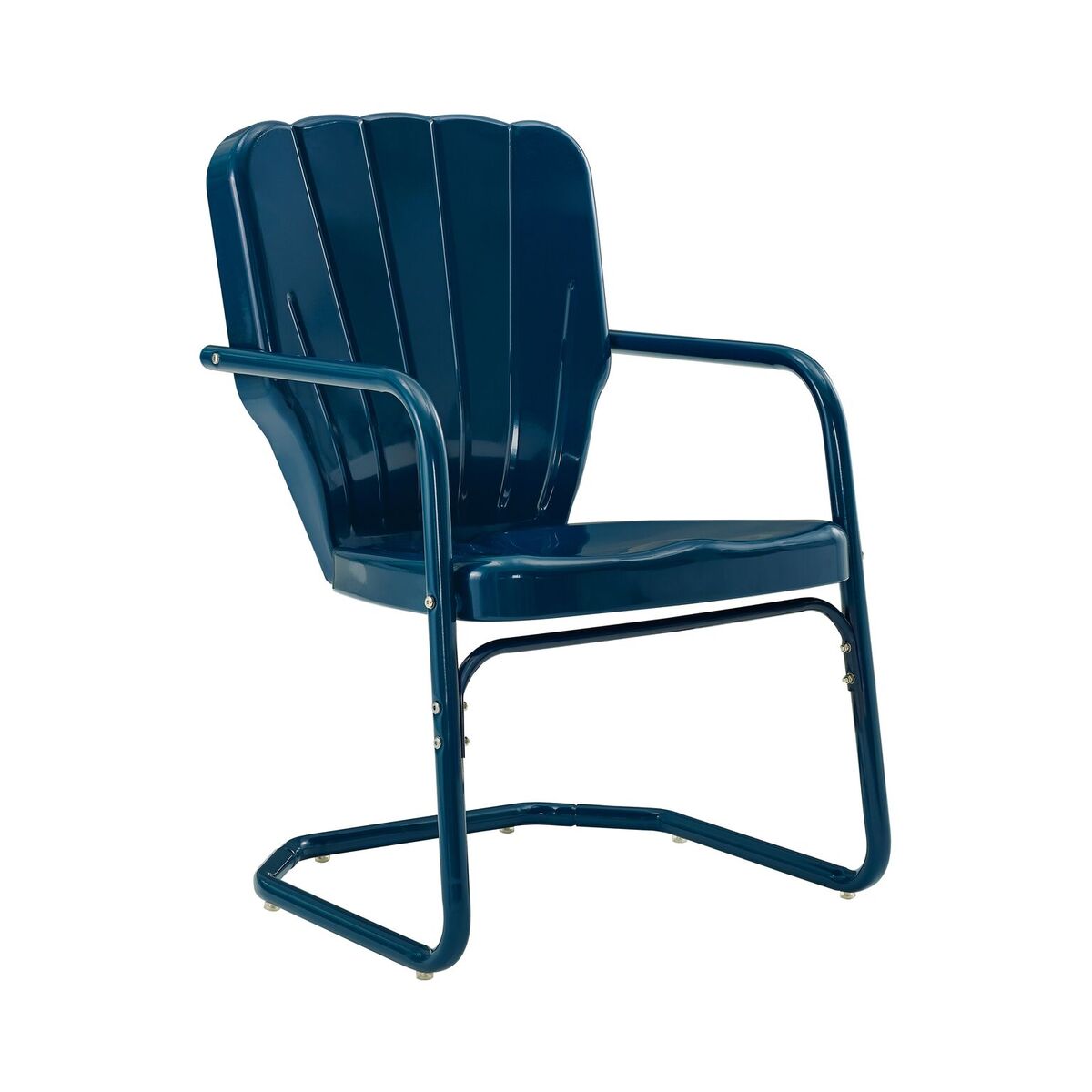 Picture of Crosley Furniture CO1031-NV Ridgeland Metal Chair, Navy Gloss - Set of 2, 34.25 x 19.5 x 23.25 in.