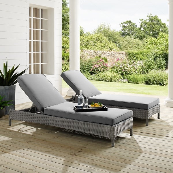 Picture of Crosley Furniture KO70070GY-GY Bradenton Chaise Lounge with Cushions&#44; Grey