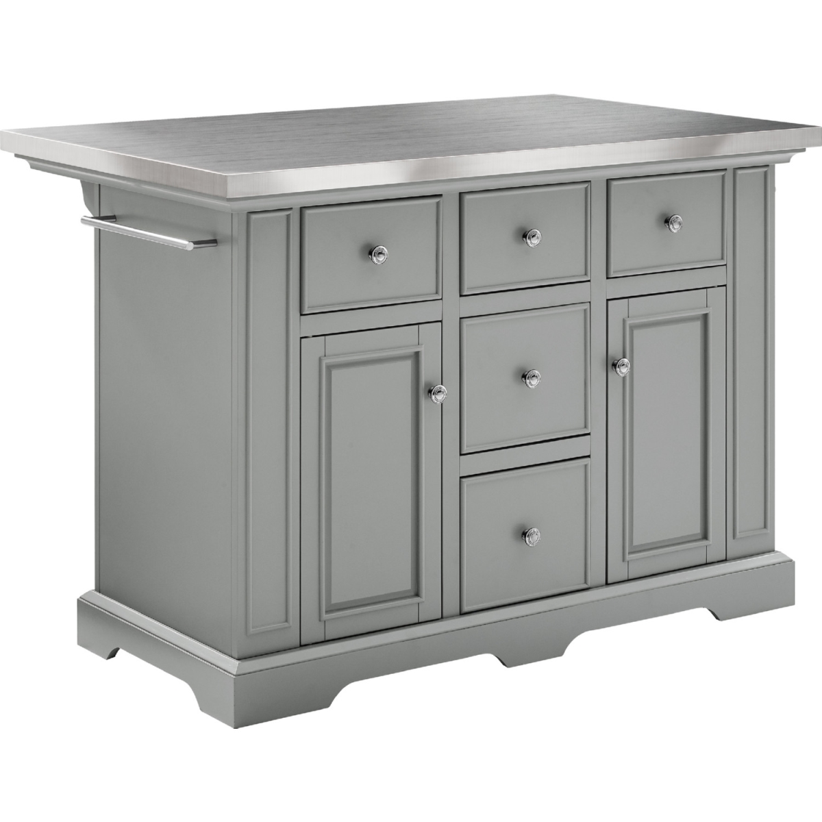 Picture of Crosley Brands KF30025AGY Julia Kitchen Island&#44; Gray & Stainless Steel