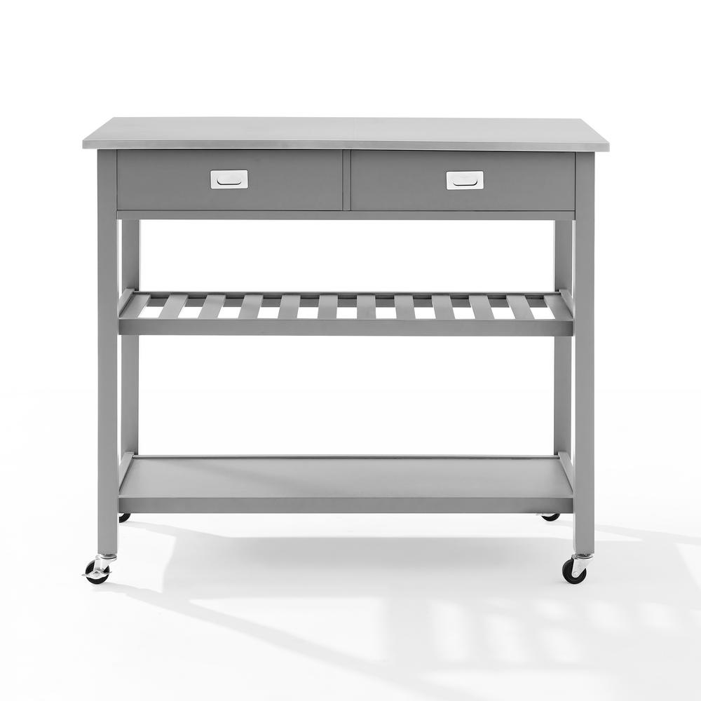 Picture of Crosley Furniture CF3027SS-GY Chloe Stainless Steel Top Kitchen Island Cart - Gray - Stainless Steel