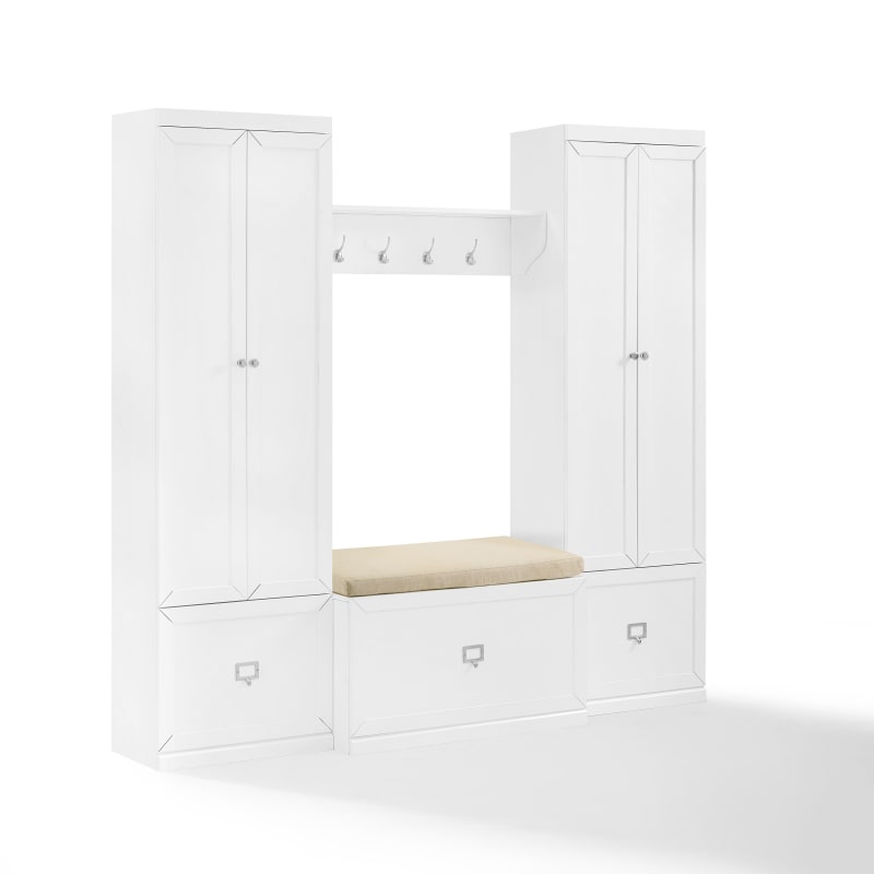 Picture of Crosley KF31015WH 4 Piece Harper Entryway Set, White