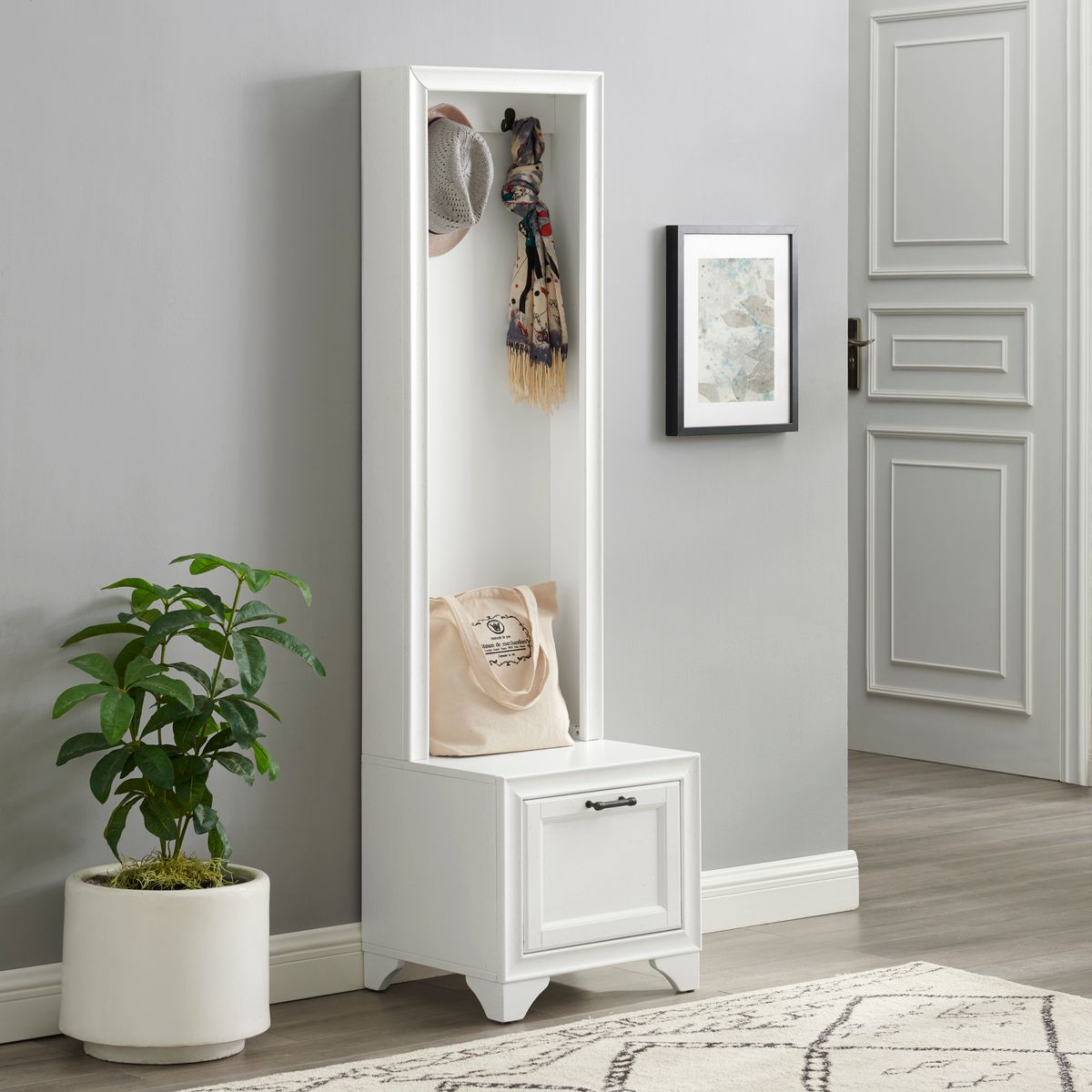 Picture of Crosley Furniture CF6029-WH Hall Tree&#44; Distressed White