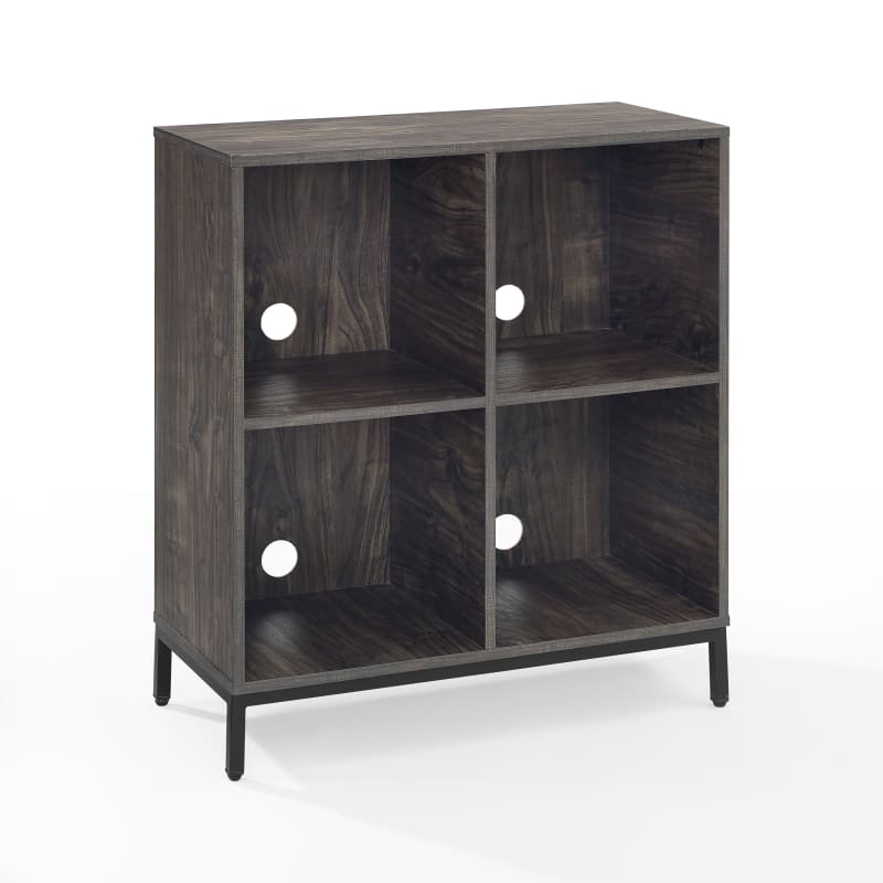 Picture of Crosley CF1315-BR Jacobsen Record Storage Cube Bookcase&#44; Brown Ash & Matte Black - 33 x 28.50 x 13.50 in.