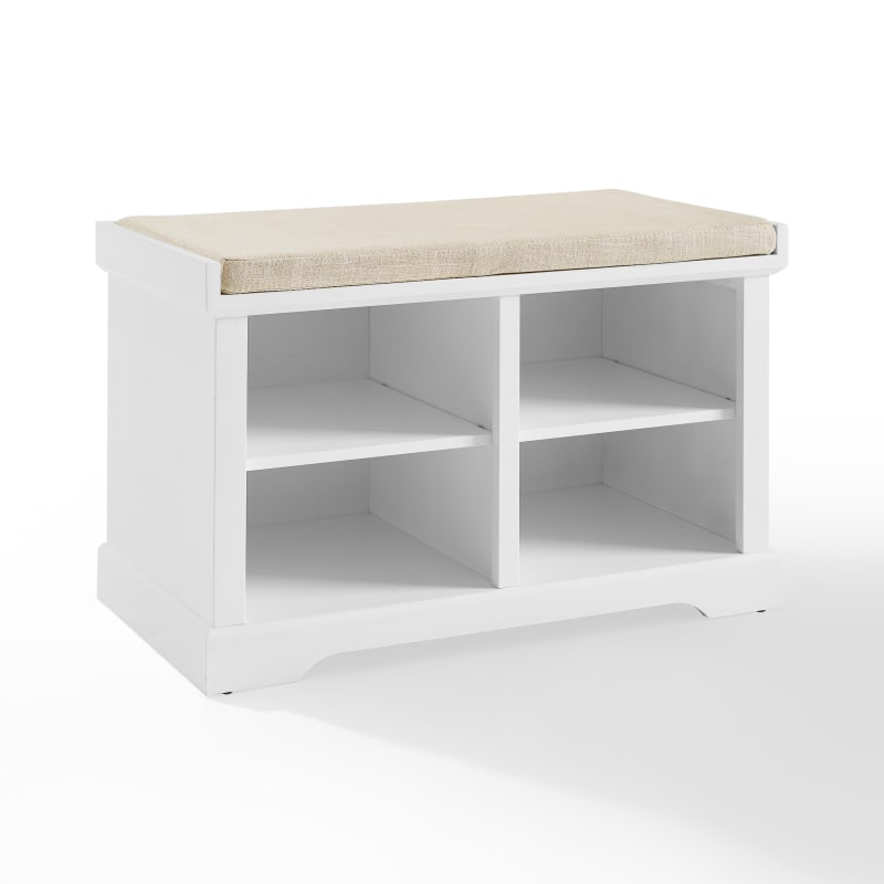 Picture of Crosley CF6031-WH Anderson Storage Bench&#44; White & Tan - 18 x 28 x 15 in.