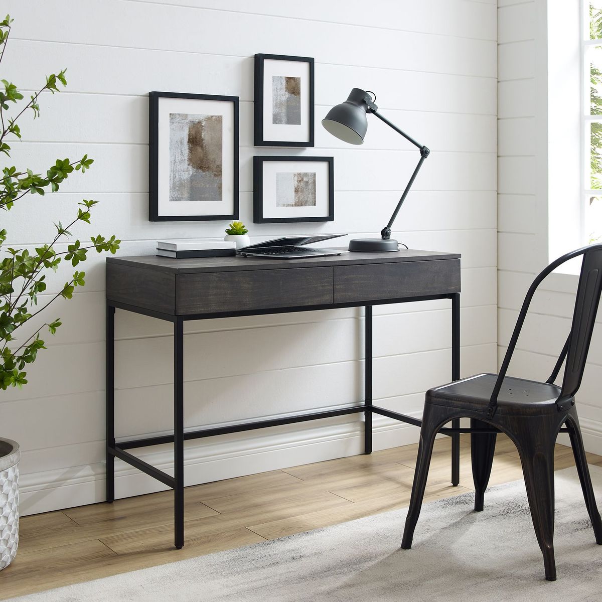 Picture of Crosley CF1319-BR 42.13 x 20 x 30.50 in. Jacobsen Desk&#44; Brown Ash & Matte Black