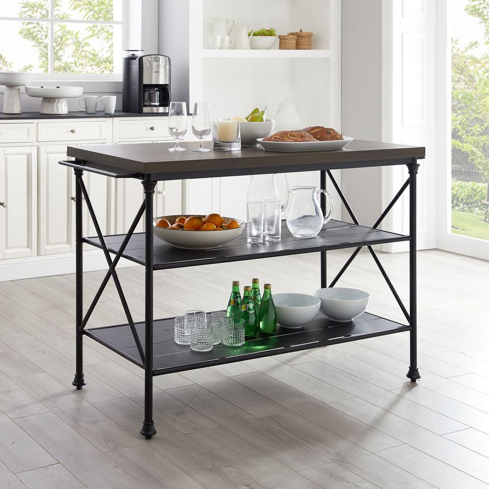 Picture of Crosley CF3024MB-BR 53.25 x 24 x 36 in. Madeleine Kitchen Island&#44; Brown & Matte Black