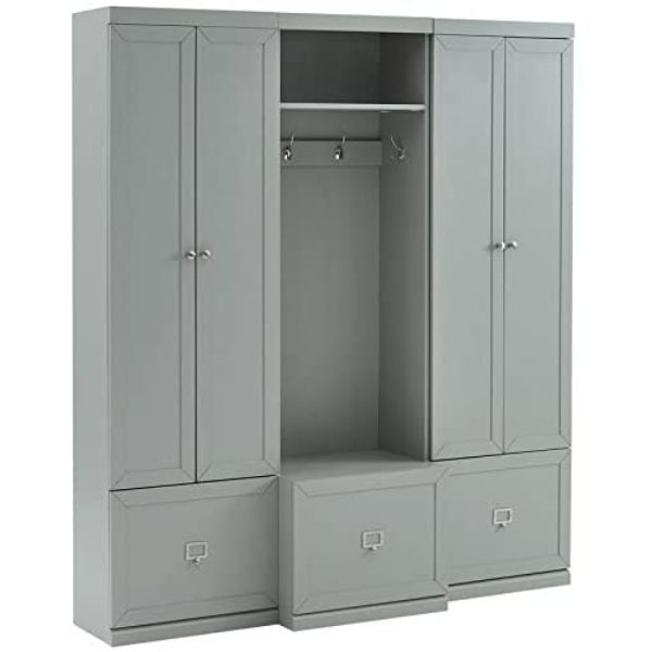 Picture of Crosley KF31012GY Harper Entryway Set with Hall Tree & 2 Pantry Closets&#44; Gray - 3 Piece