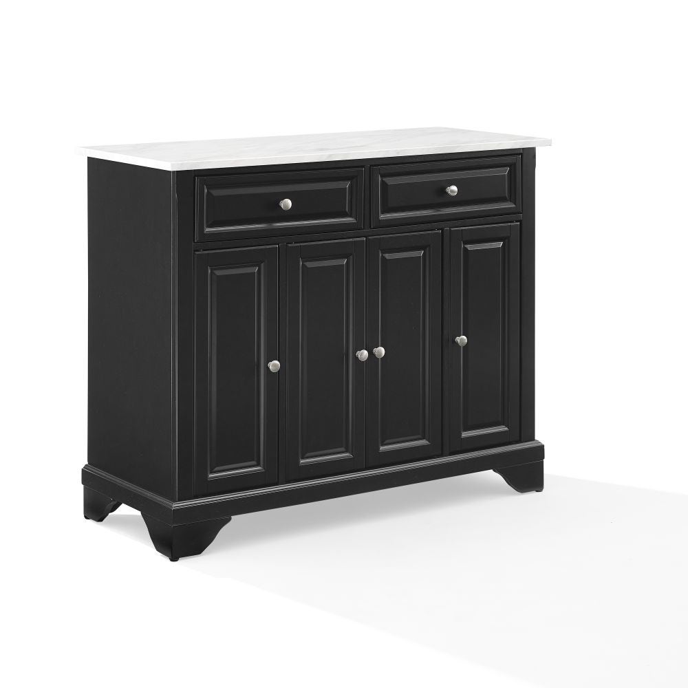 Picture of Crosley Furniture CF3021-BK 42.13 x 18 x 36 in. Avery Kitchen Island & Cart Marble&#44; Distressed Black & White