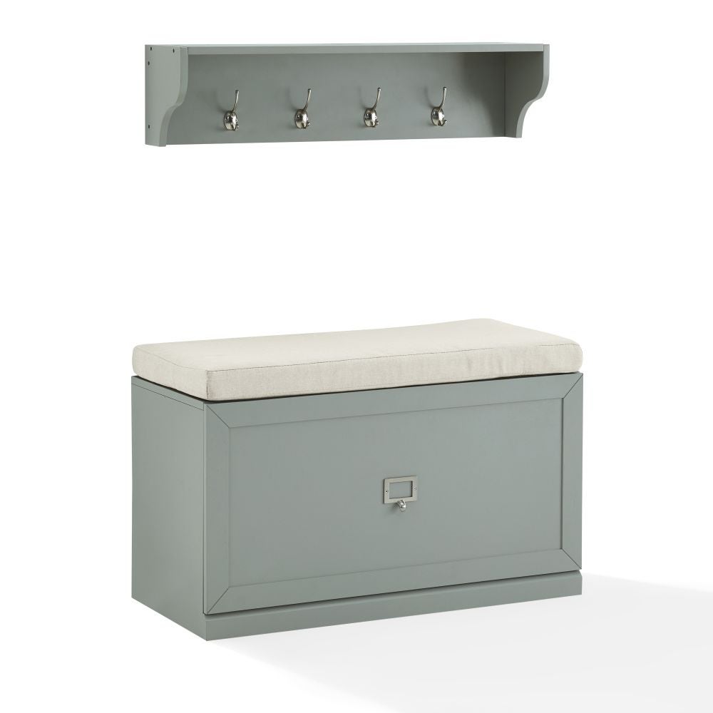 Picture of Crosley Furniture KF31013GY 33 x 16.50 x 74 in. Harper Entryway Set - Bench & Shelf&#44; Gray & Creme - 2 Piece