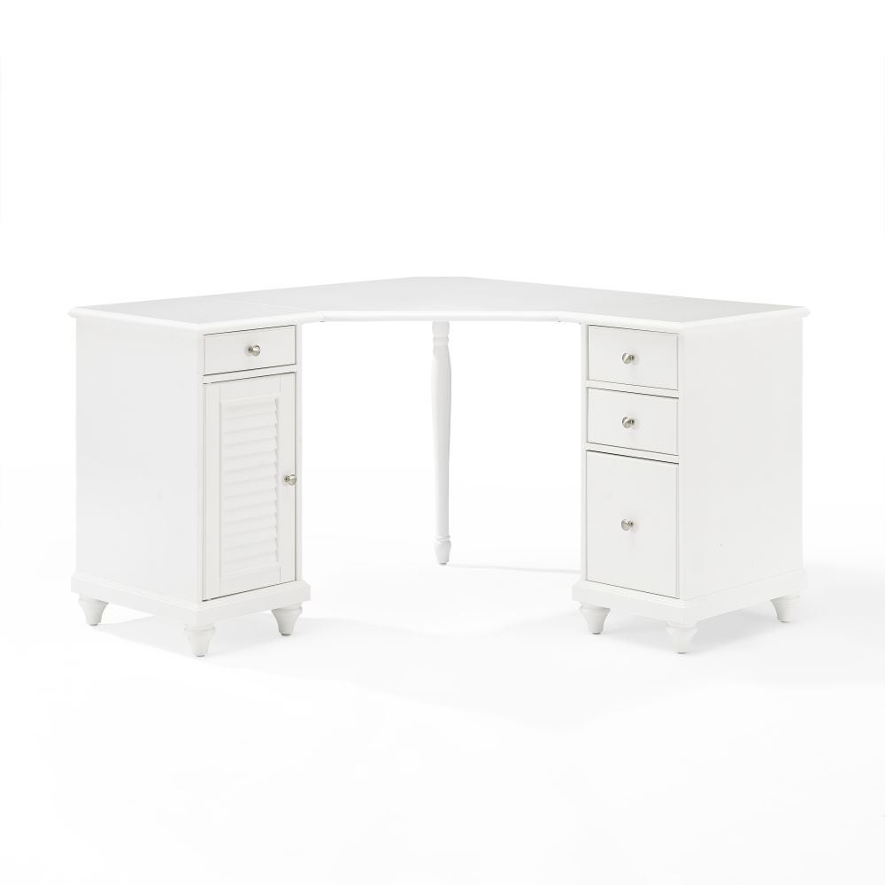 Picture of Crosley Furniture KF65012WH 50.63 x 50.63 x 30.75 in. Palmetto Corner Desk&#44; White