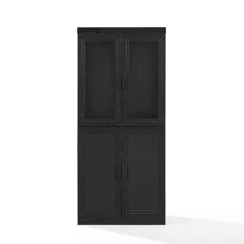 Picture of Modern Marketing Concepts KF33063BK Essen Pantry Storage Cabinet with Glass Door Hutch&#44; Black
