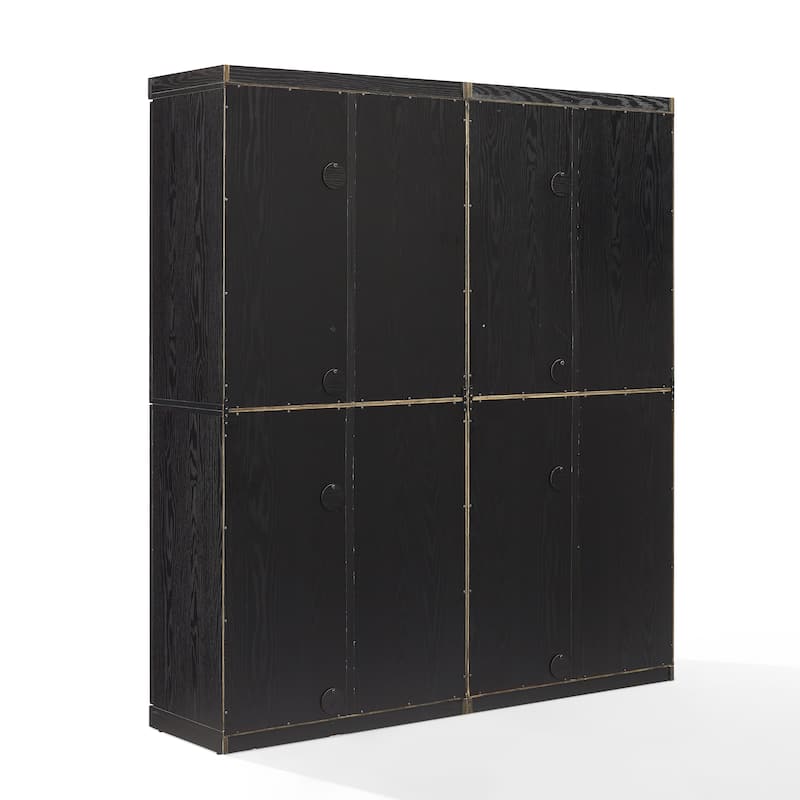 Picture of Modern Marketing Concepts KF33065BK Essen Glass Door Kitchen Pantry Storage Cabinet Set&#44; Black - 2 Piece