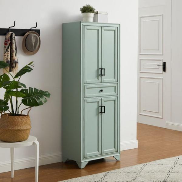 CF3111-BL 23.75 x 15 x 67.75 in. Tara Kitchen Storage Pantry, Distressed Seafoam Blue