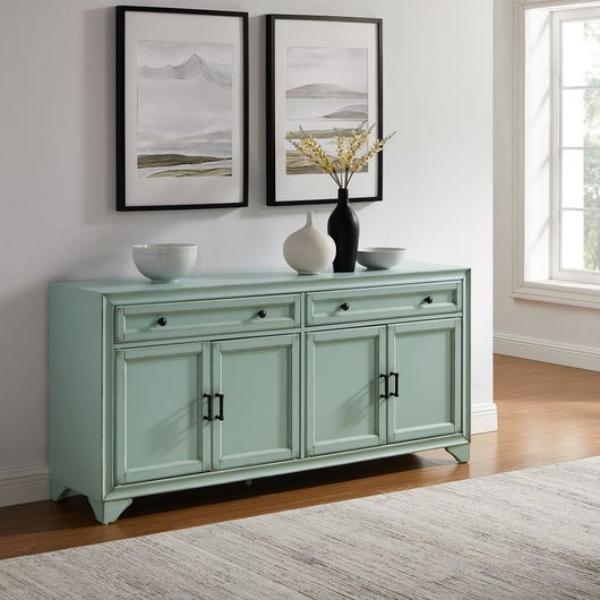 CF4209-BL 61 x 15 x 29.63 in. Tara Sideboard Distressed, Seafoam Blue