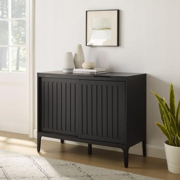 CF1140-MB 42.13 x 18 x 34.63 in. Asher Record Storage Media Console, Matte Black