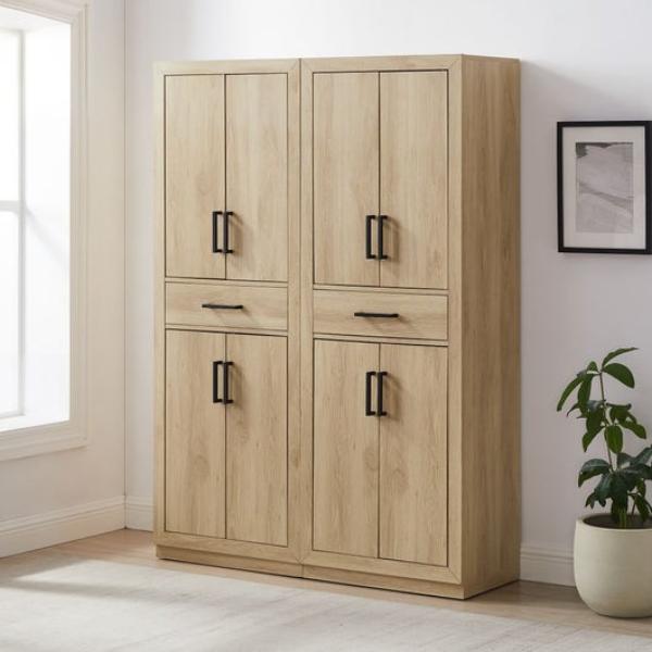 KF33072AH 47.5 x 15 x 67.75 in. Isla Kitchen Storage Pantry Set, Ash - 2 Pantries - 2 Piece