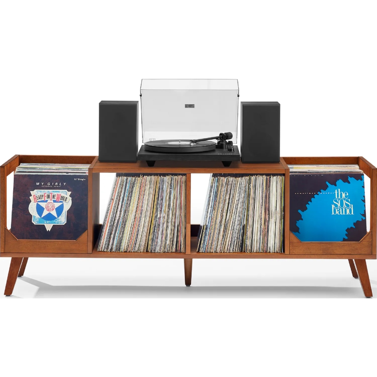 CF1149-WA Asheville Low Record Storage Console, Walnut