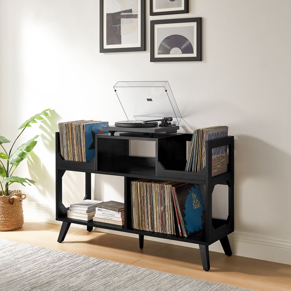 CF1148-BK Asheville Record Storage Console, Black - Large