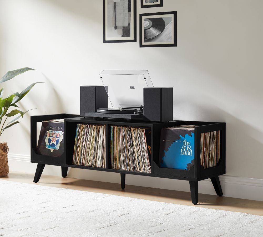 CF1149-BK Asheville Low Record Storage Console, Black