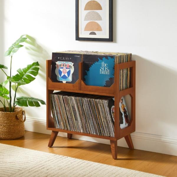 CF1153-WA Asheville Medium Vinyl Record Storage Stand - Walnut