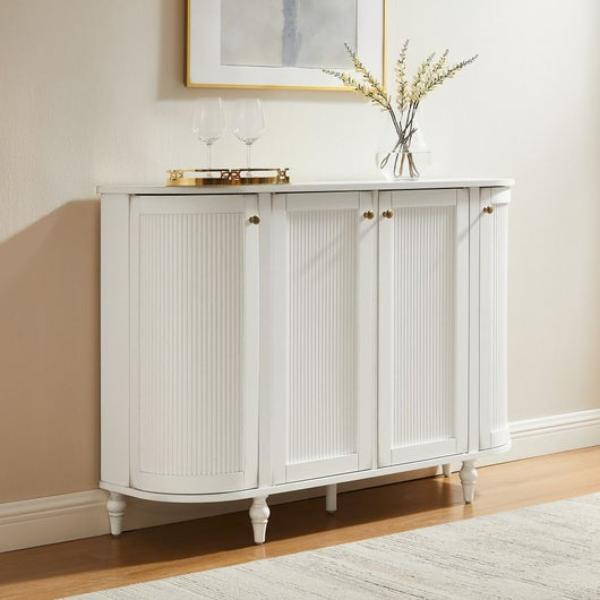 CF4236-WH Monique Curved Sideboard - Distressed White